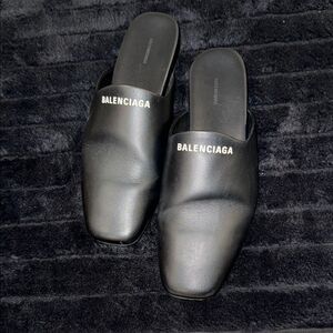 Balenciaga Women’s Black Slip-On Loafers